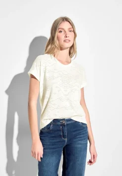 Ajour T-Shirt vanilla white
