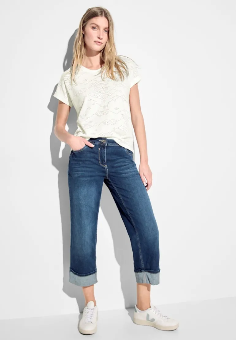 Ajour T-Shirt vanilla white