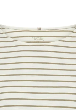 3/4-Arm T-Shirt mit Seitenschlitzen light khaki stripes