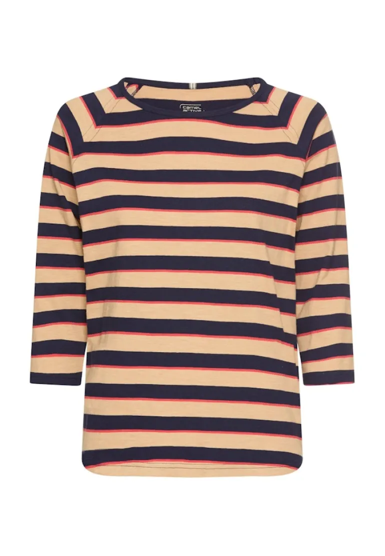3/4-Arm T-Shirt mit Streifenmuster caramel stripes