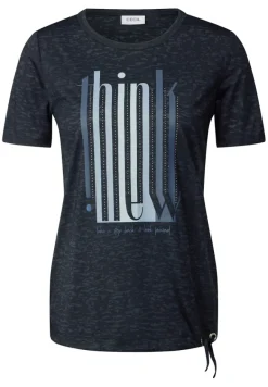 Ausbrenner-Shirt mit Wording universal blue