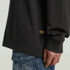 Back embro text loose r t ls dk black