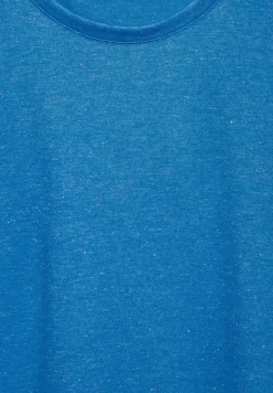 Basic Glitzer T-Shirt azure blue melange
