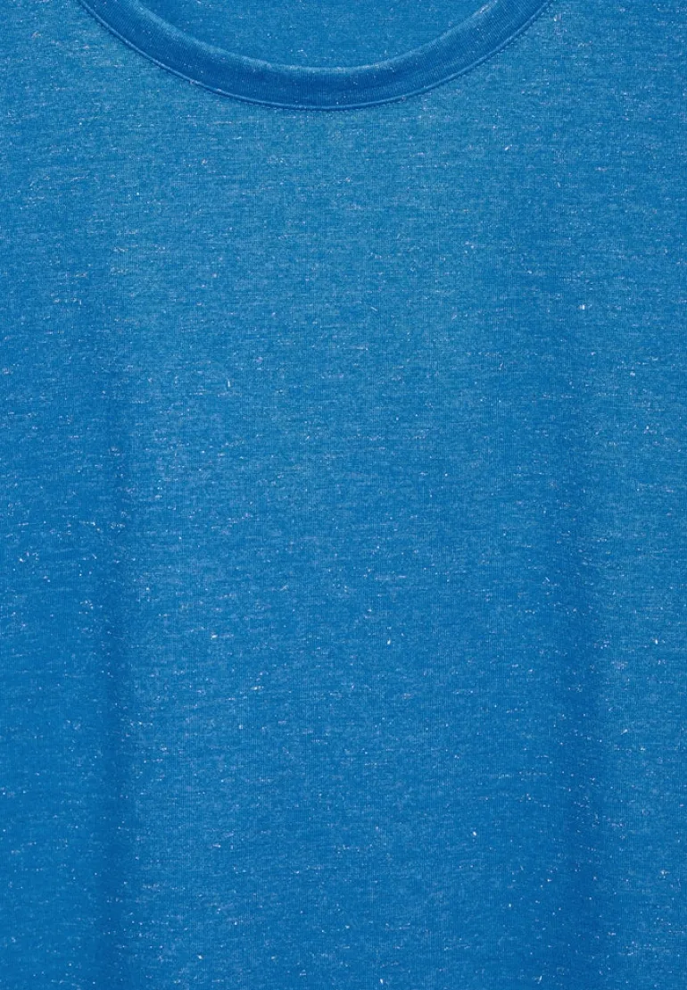Basic Glitzer T-Shirt azure blue melange