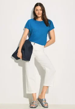 Basic Glitzer T-Shirt azure blue melange