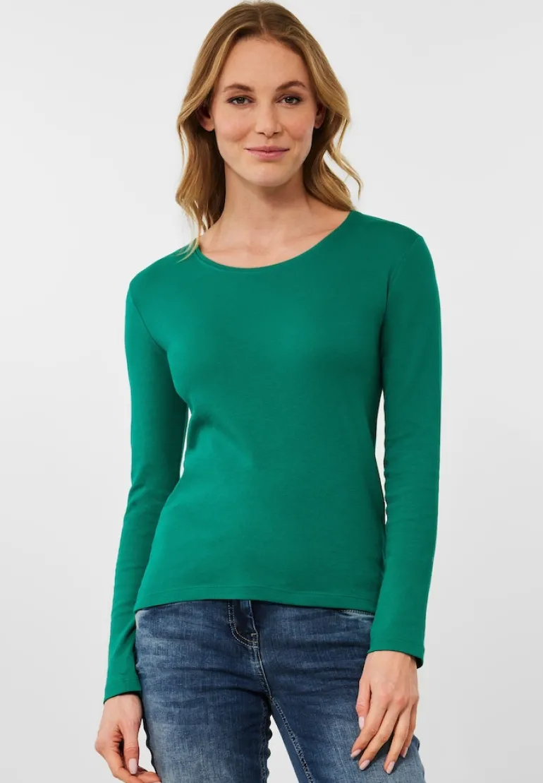 Basic Langarmshirt smaragd green