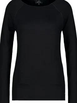 Basic Shirt mit Glanznaht schwarz