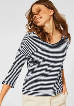 Basic Shirt mit Streifen deep blue