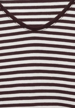 Basic Shirt mit Streifen red grape