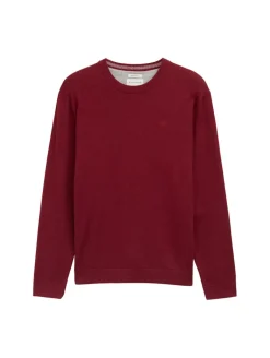 Basic Strickpullover aus Baumwolle dark samba red melange