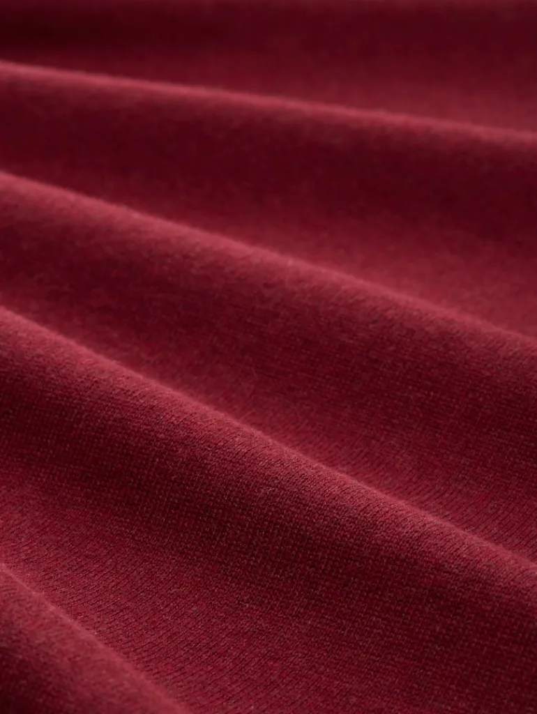 Basic Strickpullover aus Baumwolle dark samba red melange