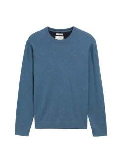Basic Strickpullover aus Baumwolle real teal melange