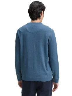 Basic Strickpullover aus Baumwolle real teal melange