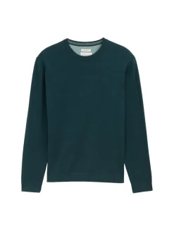 Basic Strickpullover aus Baumwolle sapphire green melange