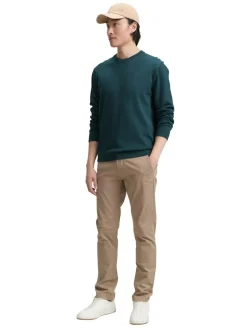 Basic Strickpullover aus Baumwolle sapphire green melange