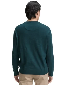 Basic Strickpullover aus Baumwolle sapphire green melange