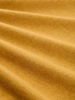 Basic Strickpullover aus Baumwolle mustard melange