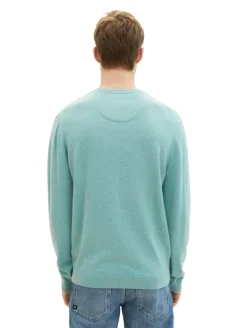 Basic Strickpullover aus Baumwolle soft mint melange