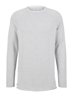 Basic Strickpullover light stone grey melange