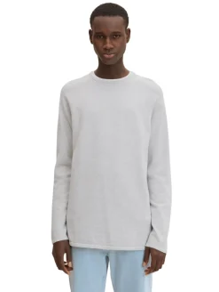 Basic Strickpullover light stone grey melange