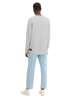 Basic Strickpullover light stone grey melange