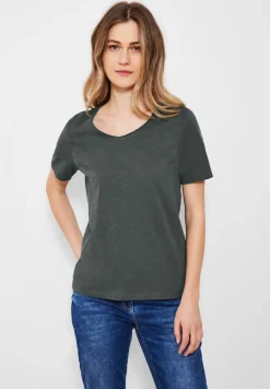 Basic T-Shirt in Unifarbe easy khaki