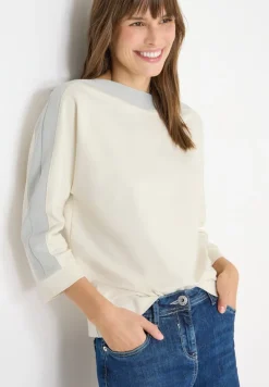 Batwing Shirt mit Tape creamy white