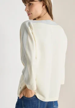 Batwing Shirt mit Tape creamy white