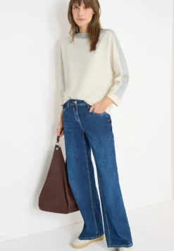 Batwing Shirt mit Tape creamy white