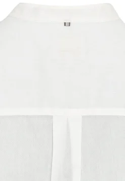 Baumwollbluse mit Stehkragen milk white