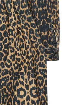 Baumwollkleid mit Bindegürtel leo aop