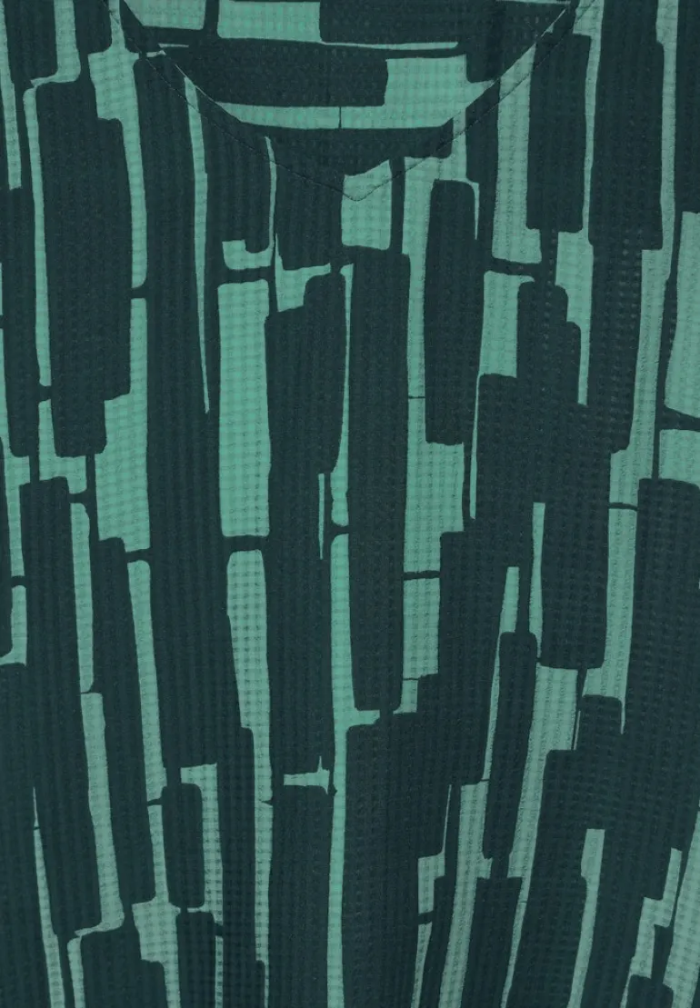 Bedruckte Bluse fir green
