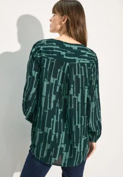 Bedruckte Bluse fir green