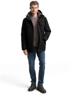 Übergangsjacke mit aufgesetzten Taschen black