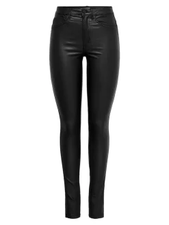 Beschichete Skinny Jeans black