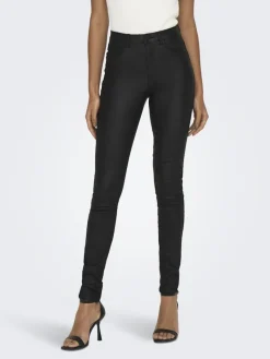 Beschichete Skinny Jeans black