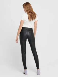 Beschichete Skinny Jeans black