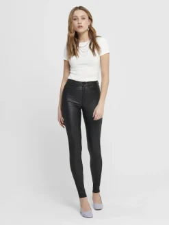 Beschichete Skinny Jeans black