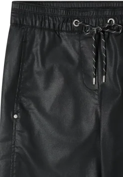 Beschichtete Wide Leg Hose black
