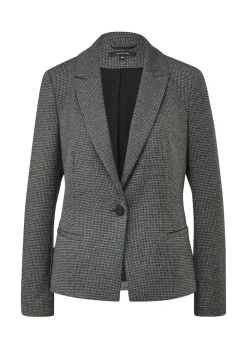 Blazer mit Pepita-Muste schwarz