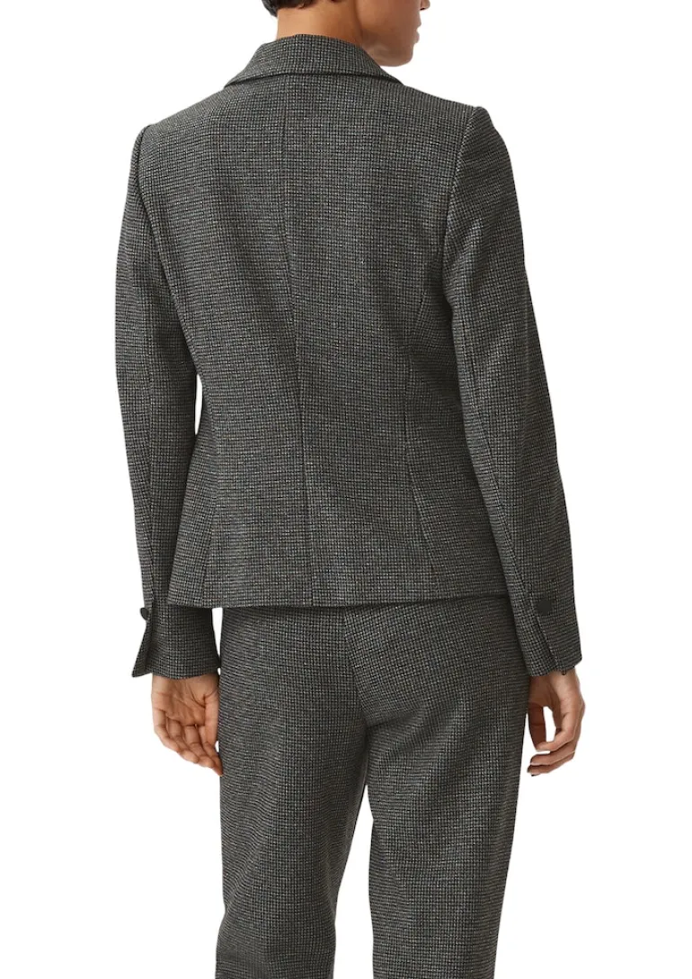 Blazer mit Pepita-Muste schwarz