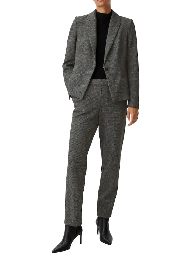 Blazer mit Pepita-Muste schwarz