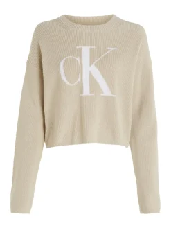 BLOWN UP CK LOOSE SWEATER classic beige