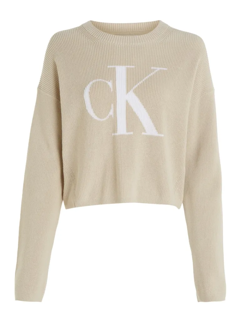 BLOWN UP CK LOOSE SWEATER classic beige
