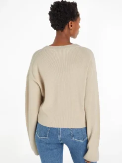 BLOWN UP CK LOOSE SWEATER classic beige