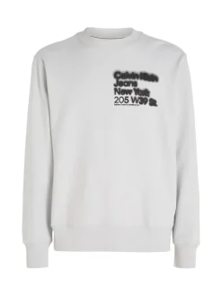 BLURRED ADDRESS LOGO CREW NECK ghost grey