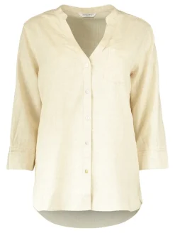 Bluse aus Leinenmix salbei