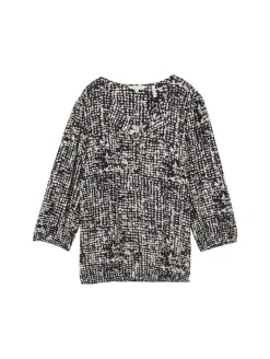Bluse aus Viskose navy abstract dot design