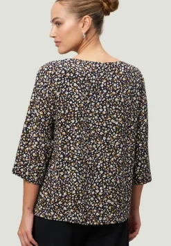 Bluse geblümt mit 3/4 Arm blackcream