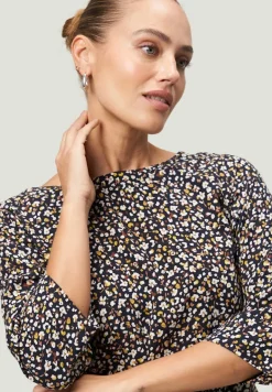 Bluse geblümt mit 3/4 Arm blackcream